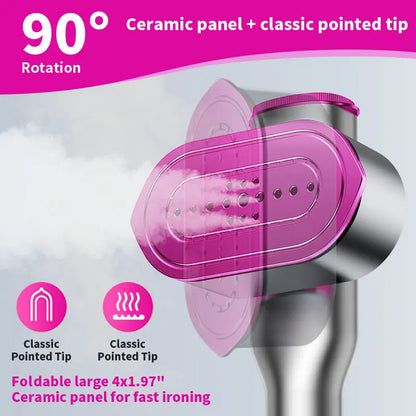 Dr.Flash Handheld Garment Steamer for Clothing, Portable Iron Steamer Combo Travel Steam Generators, 7 Modes with LED Display, 15S Fast Heating, 90° Swivel Handle, 1-Button Start, Travel Stuff, New Year Gift