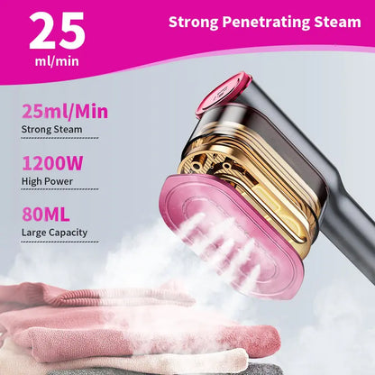 Dr.Flash Handheld Garment Steamer for Clothing, Portable Iron Steamer Combo Travel Steam Generators, 7 Modes with LED Display, 15S Fast Heating, 90° Swivel Handle, 1-Button Start, Travel Stuff, New Year Gift
