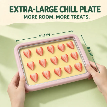 Stainless Steel Rectangular Rolled Ice Cream Maker - Thick, Instant Gelato Rolling Pan for Homemade DIY Parent-Child Fun Activities
