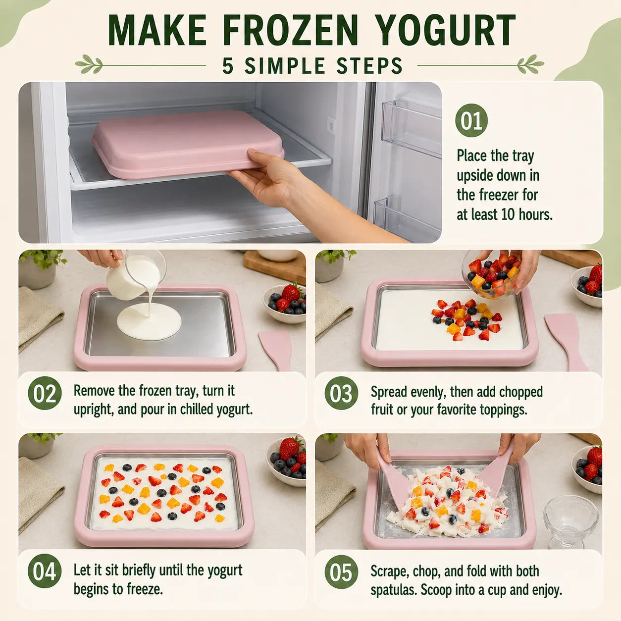 Stainless Steel Rectangular Rolled Ice Cream Maker - Thick, Instant Gelato Rolling Pan for Homemade DIY Parent-Child Fun Activities