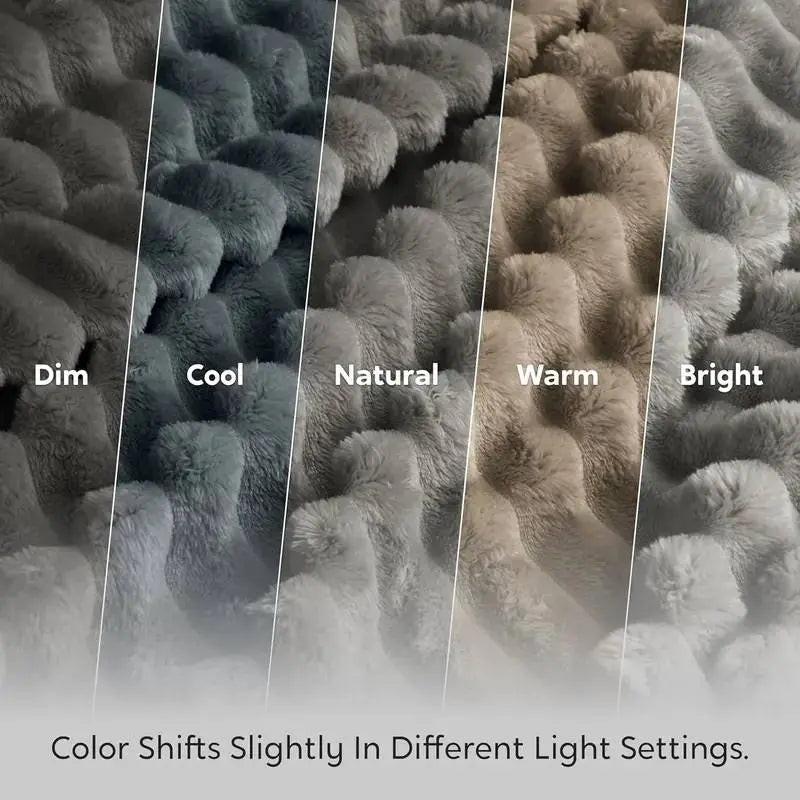 Jeffans 3D Striped Textured Fluffy Blanket, Fleece Throw Blanket,Soft Fleece Throw Blanket for Sofa & Bed, All Season Machine Washable Decorative Blanket, Perfect Gift for Home, Living Room & Dorm